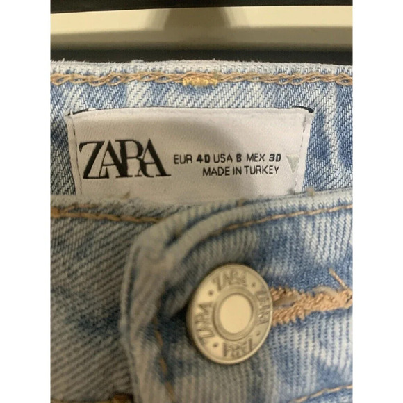 Zara Mom Fit High Rise Spit Hem Jeans Size 4 Tall (30x32) N20 - Picture 4 of 8